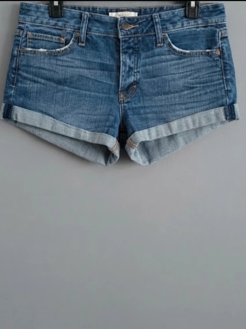 Abercrombie & Fitch Blue Denim Cuffed Women's Shorts
